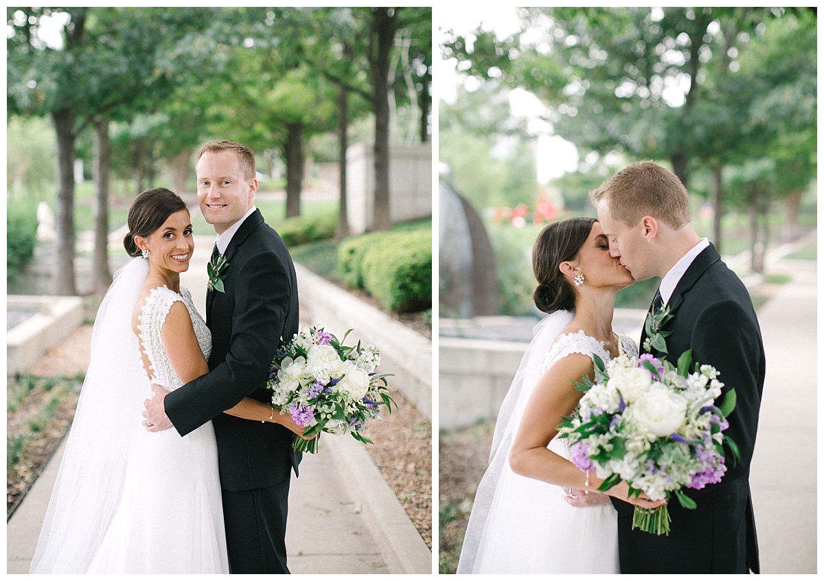 Ivory and purple Piazza on the Green Wedding Flowers