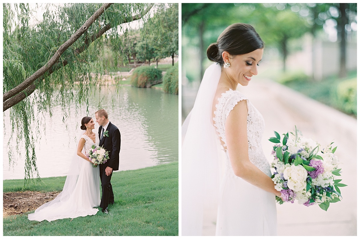 Ivory and purple Piazza on the Green Wedding Flowers