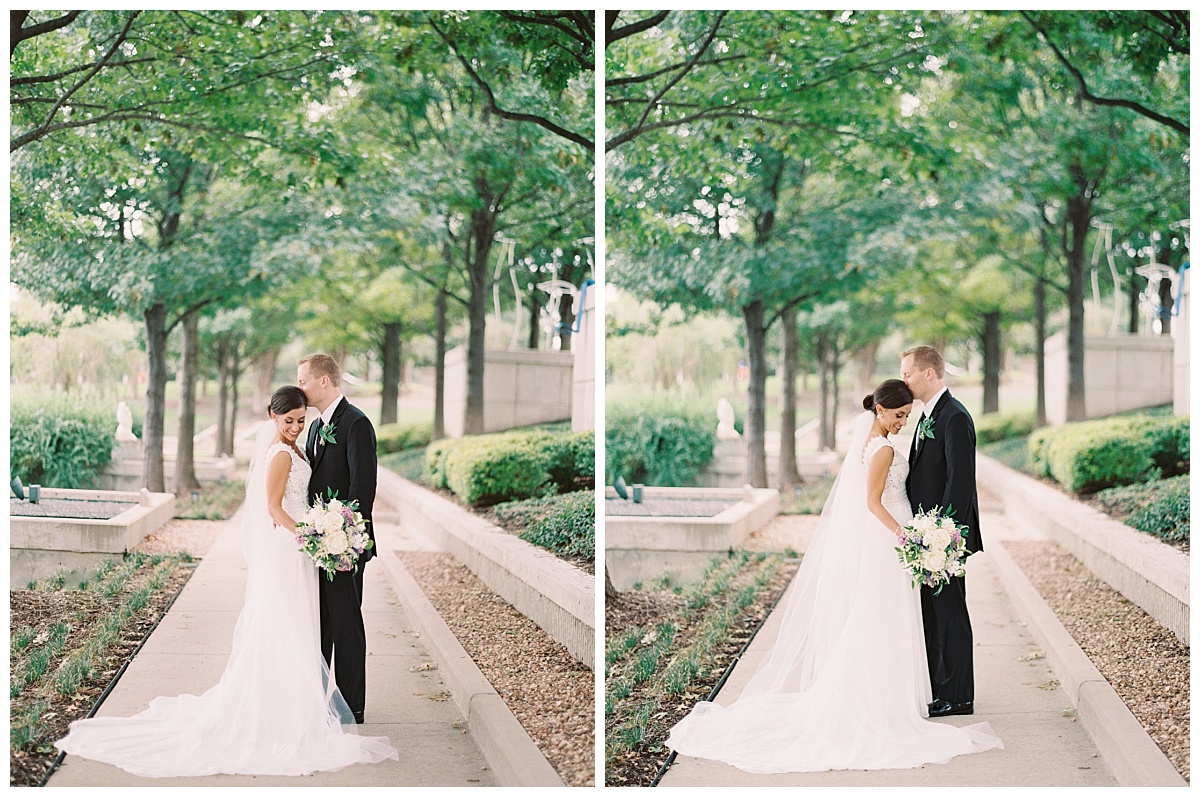 Ivory and purple Piazza on the Green Wedding Flowers