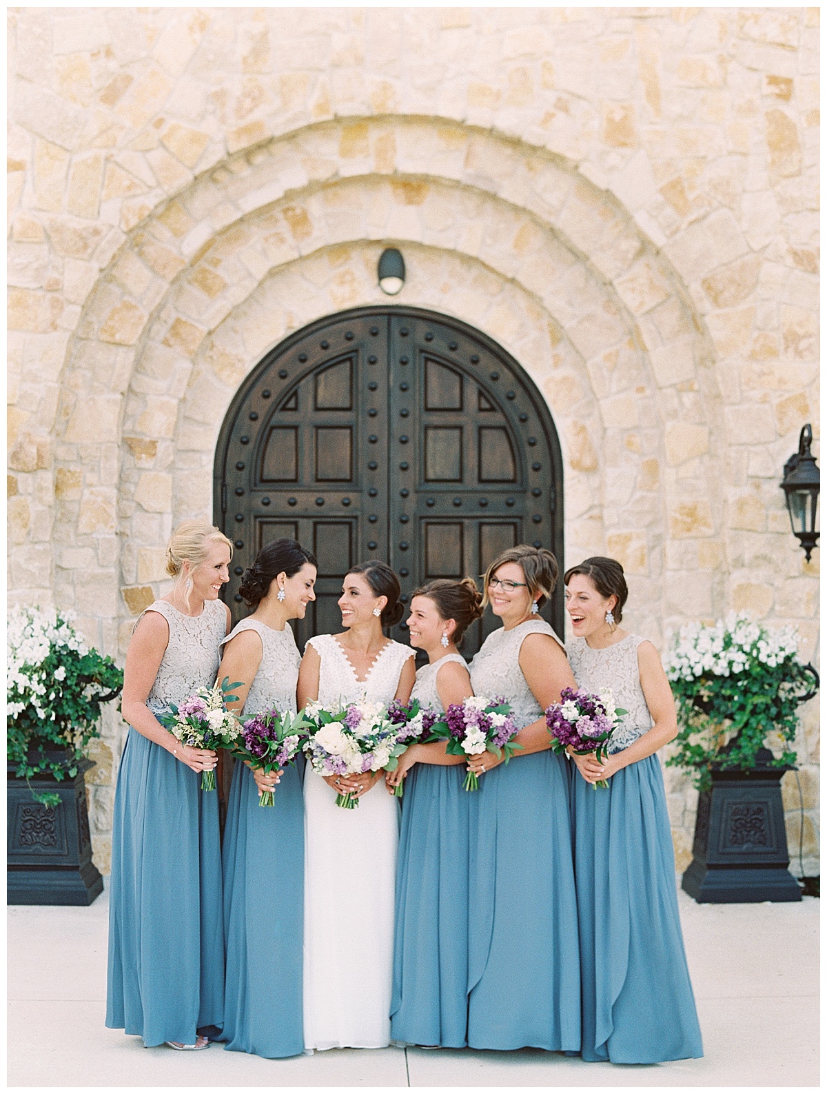 Ivory and purple Piazza on the Green Wedding Flowers