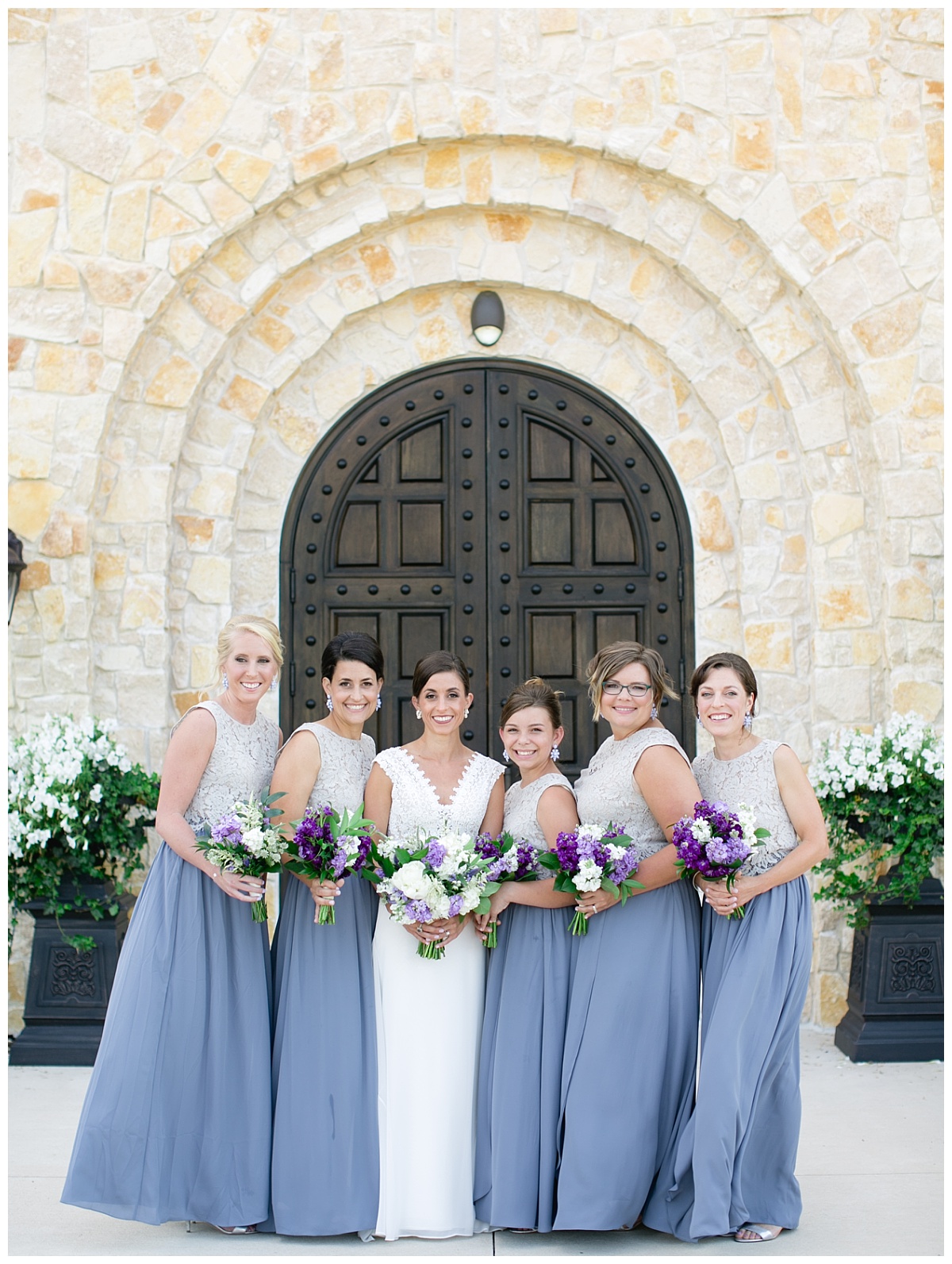 Ivory and purple Piazza on the Green Wedding Flowers