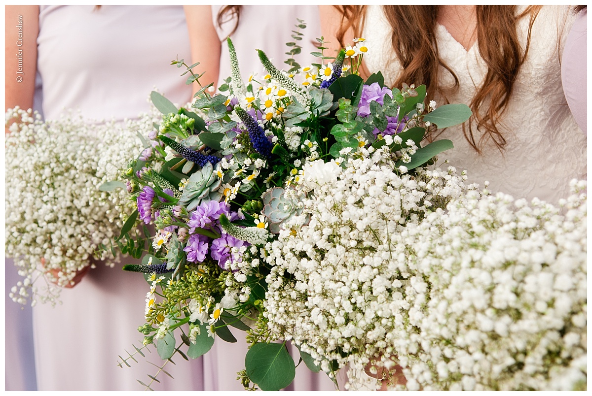 Dallas Filter Building natural organic ivory and lavender wedding flowers with eucalyptus