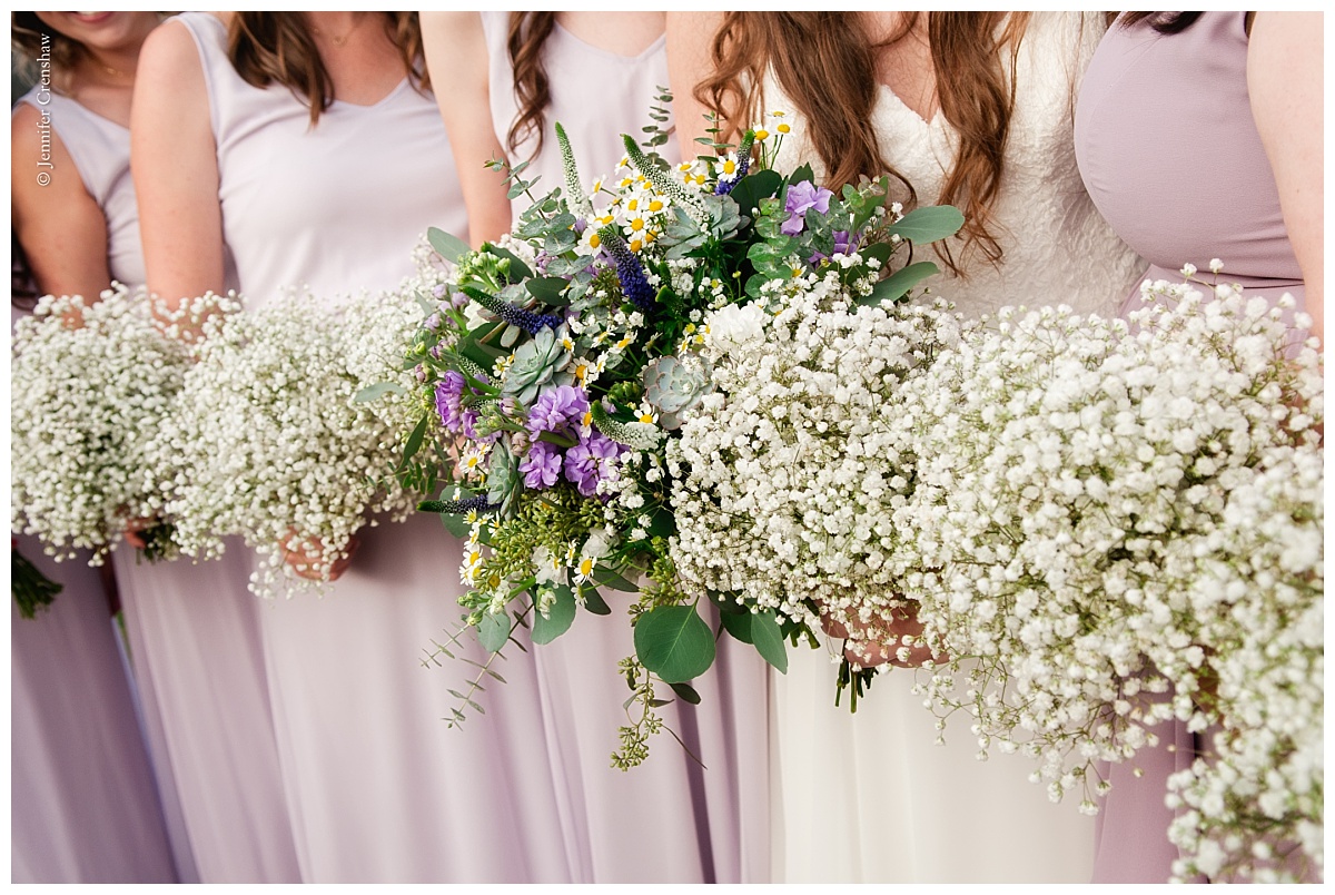 Dallas Filter Building natural organic ivory and lavender wedding flowers with eucalyptus