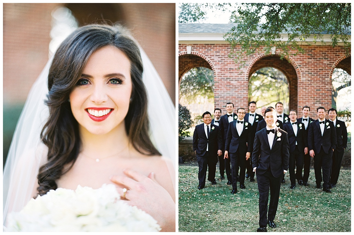 Traditional white, gold, and black Dallas Wedding Royal Lane Baptist Church Room on Main Wedding Flowers