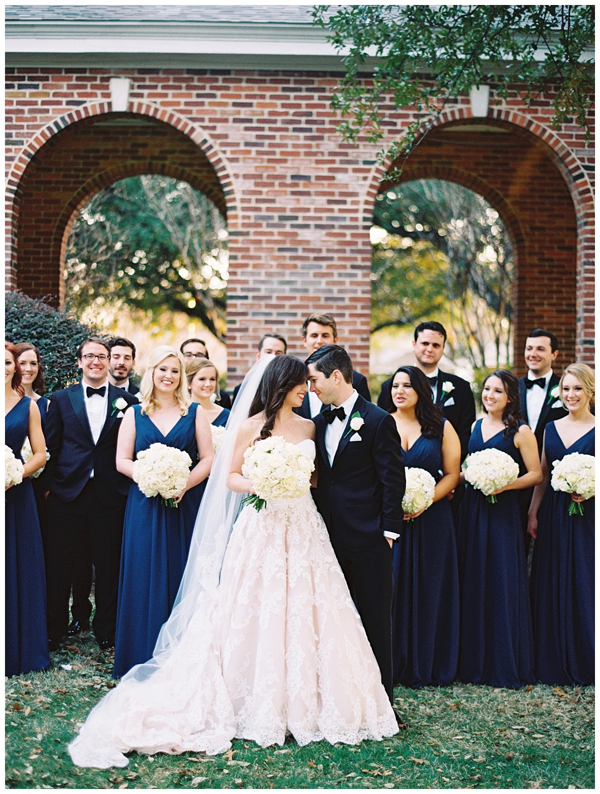 Traditional white, gold, and black Dallas Wedding Royal Lane Baptist Church Room on Main Wedding Flowers