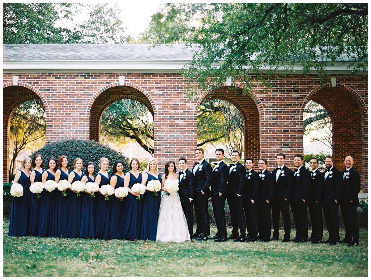 Traditional white, gold, and black Dallas Wedding Royal Lane Baptist Church Room on Main Wedding Flowers