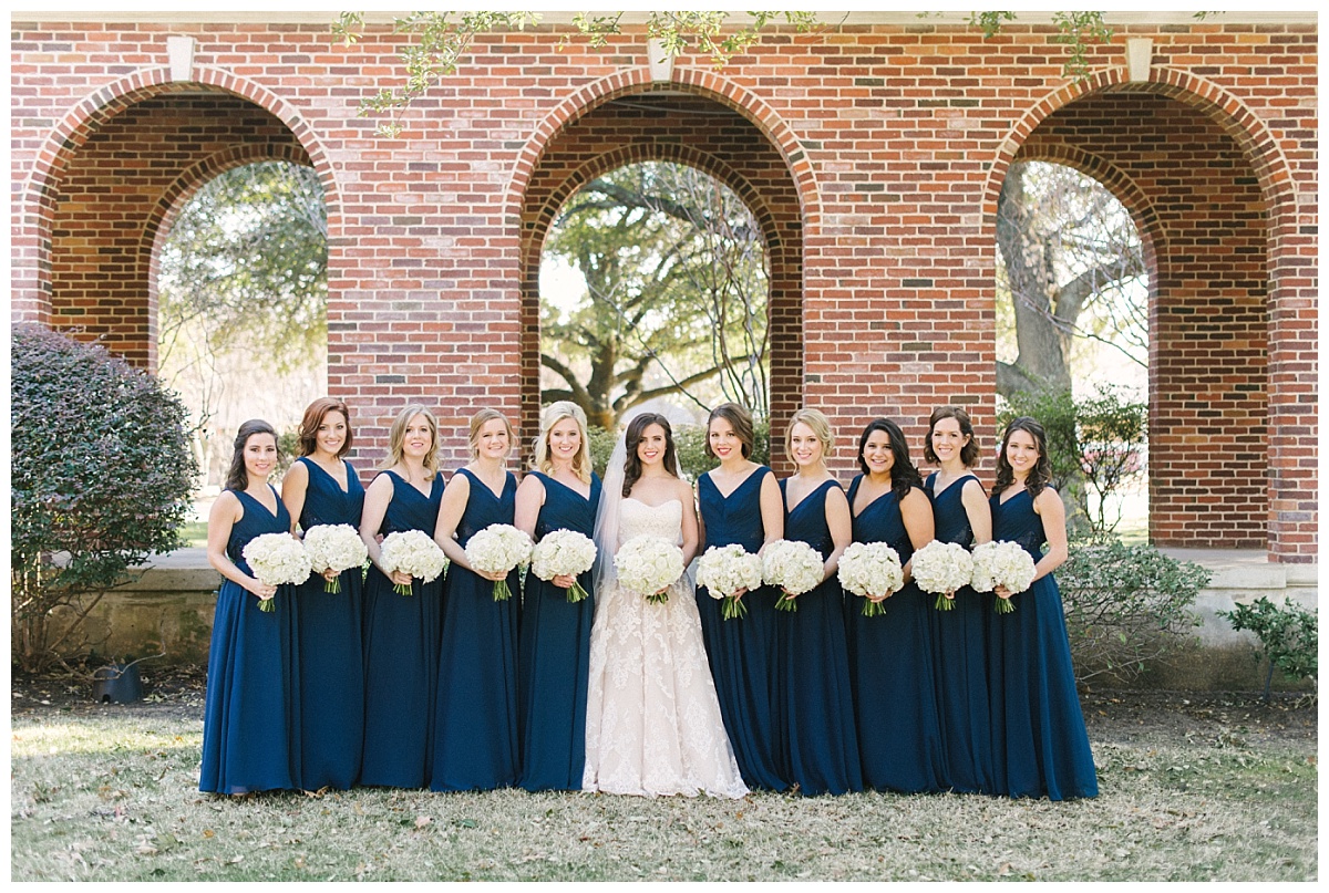 Traditional white, gold, and black Dallas Wedding Royal Lane Baptist Church Room on Main Wedding Flowers