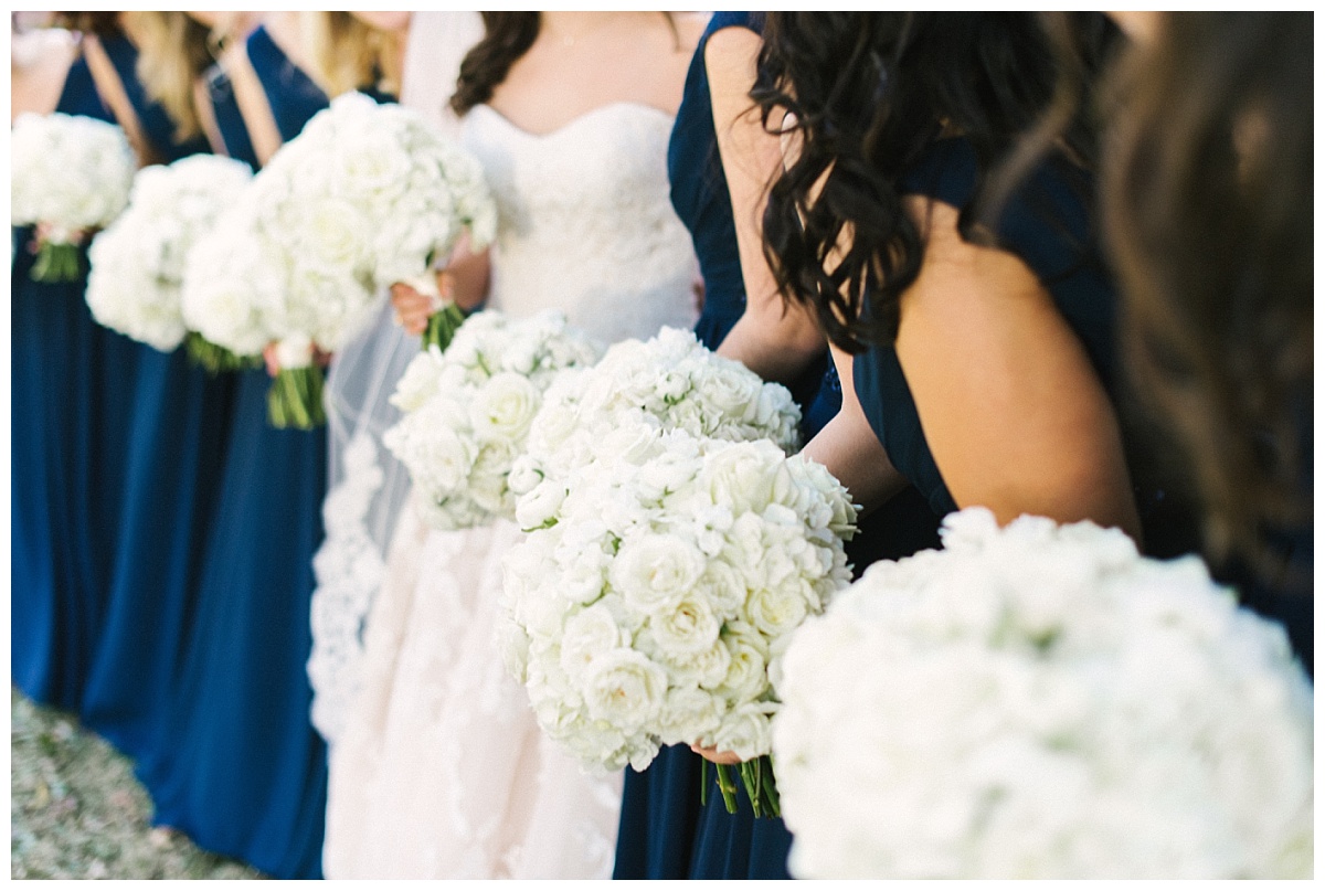 Traditional white, gold, and black Dallas Wedding Royal Lane Baptist Church Room on Main Wedding Flowers