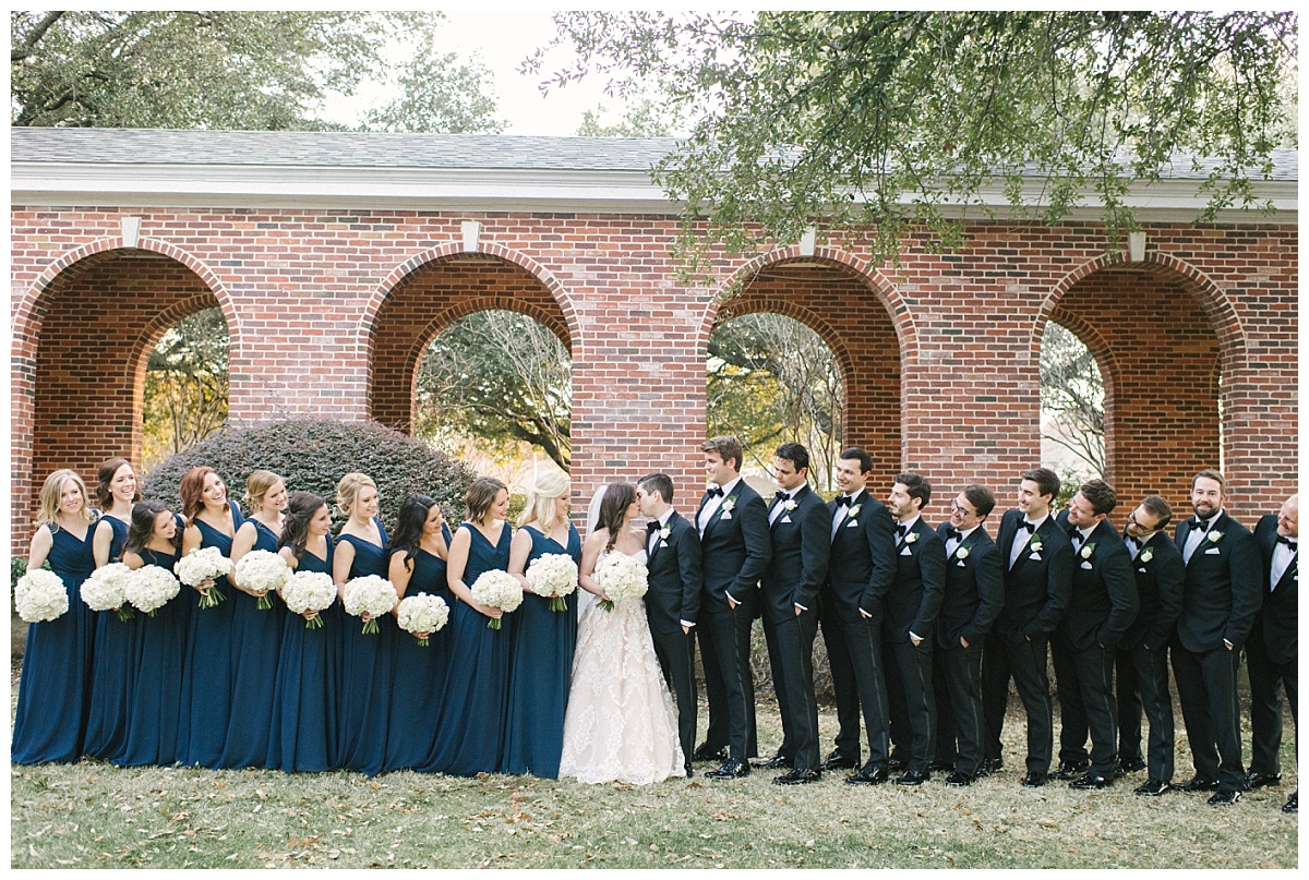 Traditional white, gold, and black Dallas Wedding Royal Lane Baptist Church Room on Main Wedding Flowers