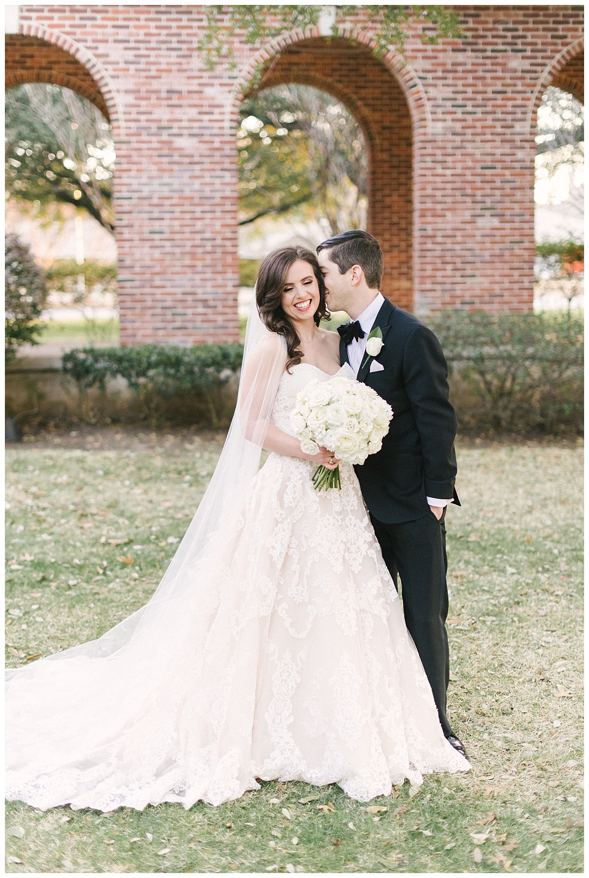 Traditional white, gold, and black Dallas Wedding Royal Lane Baptist Church Room on Main Wedding Flowers