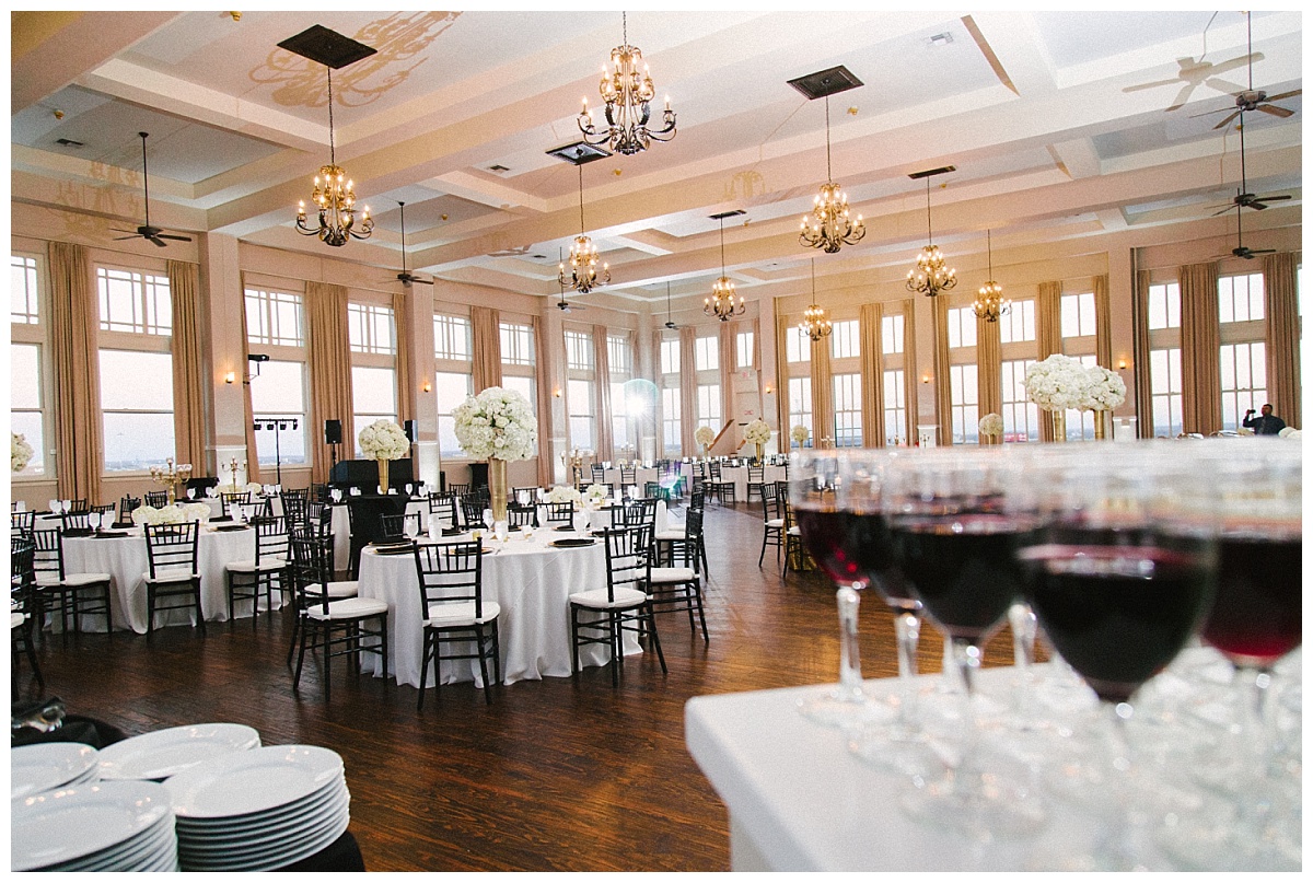 Traditional white, gold, and black Dallas Wedding Royal Lane Baptist Church Room on Main Wedding Flowers