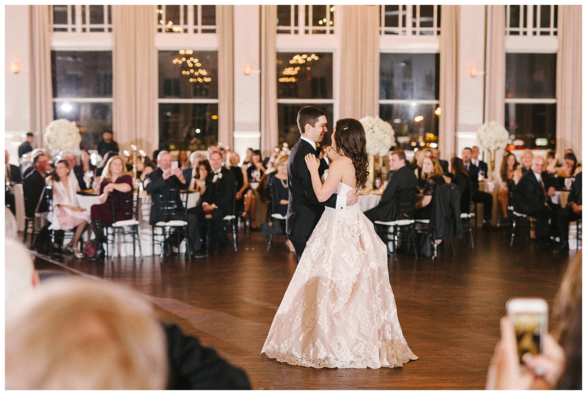 Traditional white, gold, and black Dallas Wedding Royal Lane Baptist Church Room on Main Wedding Flowers