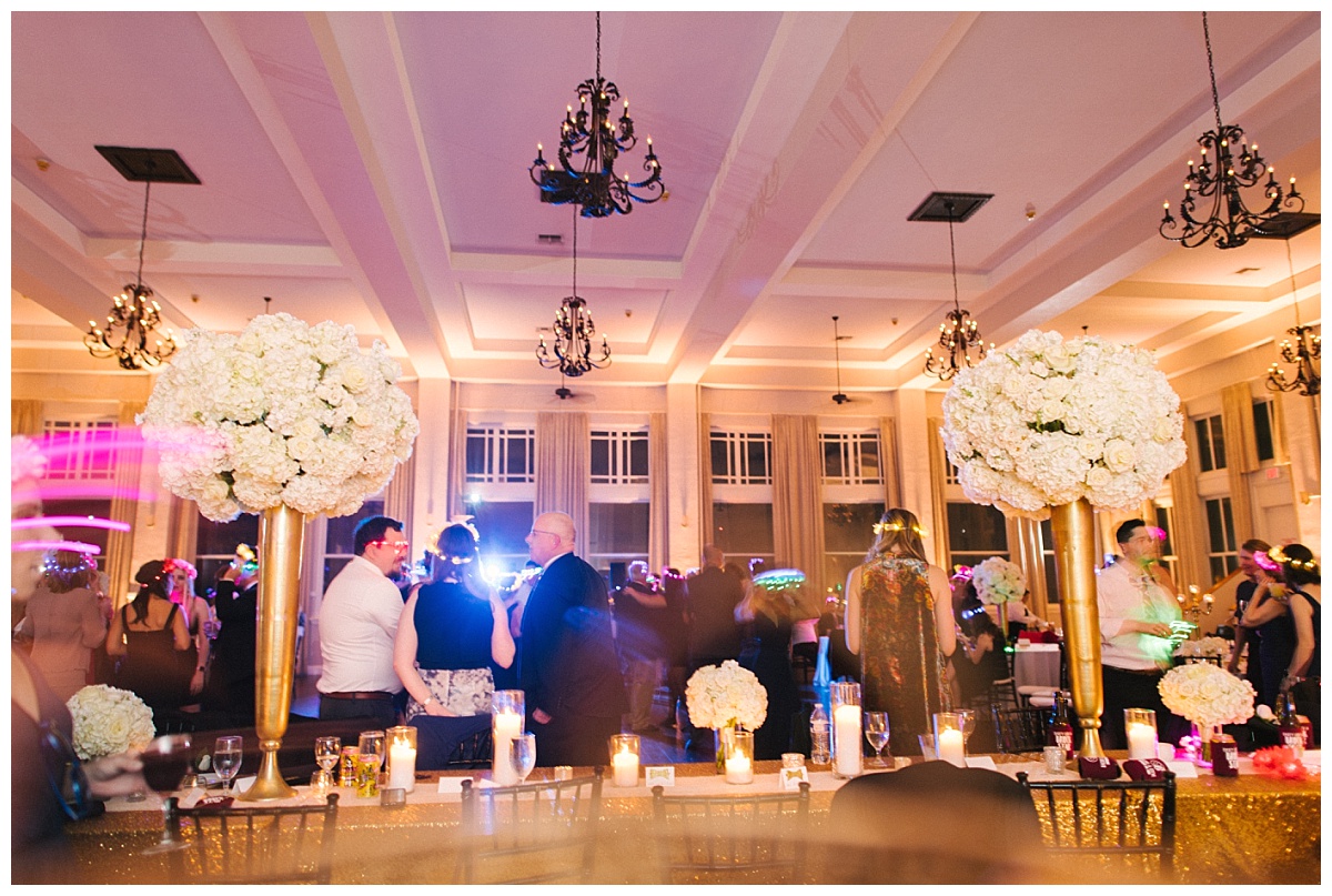 Traditional white, gold, and black Dallas Wedding Royal Lane Baptist Church Room on Main Wedding Flowers